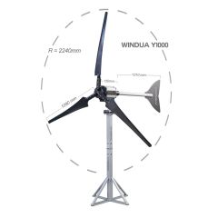 Y1000 (1 KW) YATAY EKSENLİ RÜZGAR TÜRBİNİ + MONTAJ DİREĞİ