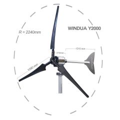 Y2000 (2 KW) YATAY EKSENLİ RÜZGAR TÜRBİNİ