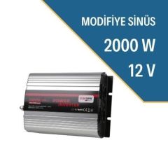 2000 W Modifiye Sinüs 12/24 Volt İnverter 12 Volt
