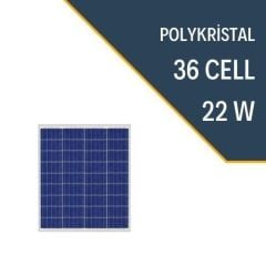 22W Polykristal Güneş Paneli