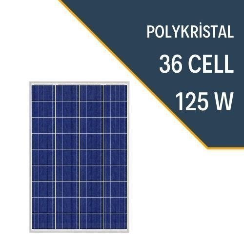 125W Polykristal Güneş Paneli
