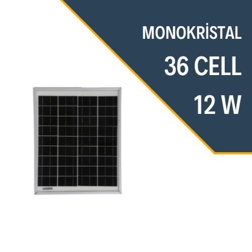 12W Monokristal Güneş Panelleri
