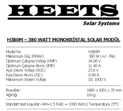 380 W MONOKRİSTAL GÜNEŞ PANELİ