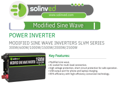 SOLINVED SLVM SERİSİ 300W MODİFİYE SİNÜS INVERTER 12V