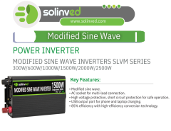 SOLINVED SLVM SERİSİ 1000W MODİFİYE SİNÜS INVERTER 12V