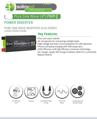 SOLINVED SLVU SERİSİ 1000W TAM SİNÜS UPS ŞARJLI INVERTER 12V
